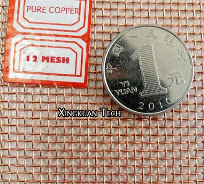 China 12 Mesh 0.35mm,0.4mm 0.5mm 99.9% Pure Copper Wire Mesh Coarse Screen for sale