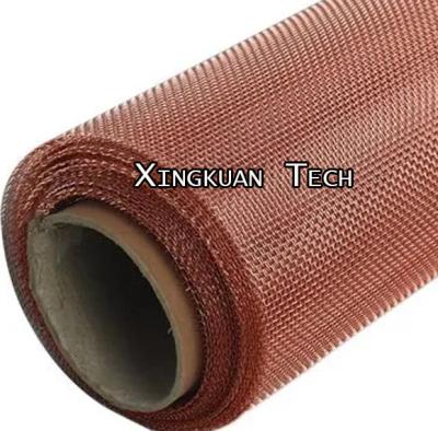 China 18 Mesh 0.15 - 0.40mm 99.9% Red Copper Wire Mesh Plain Weave Shielding Screen for sale