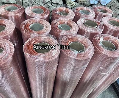 China 20 Mesh Plain Weave Red Copper Wire Mesh 99.9% Pure Copper Metal Screen for sale