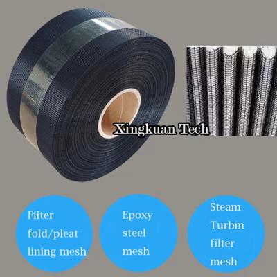 China Filter Element Folded Lining Mesh, Epoxy Steel Mesh，Steam Turbine Filter Mesh for sale