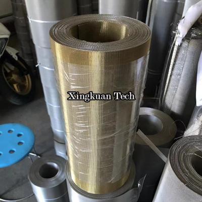 China High Carbon Steel With Brass Coated (Gold Color) Reverse Dutch Wire Mesh Net For Plastic for sale