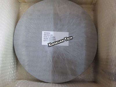 China 330mm Dia 40meshx0.25mm SS304 Replacement Screen In Plastic Extruders en venta