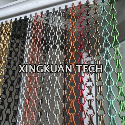 China Aluminum Double Hook Chain Link Curtain , Aluminum Chain Door Curtain for sale