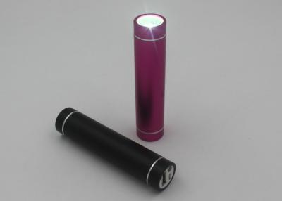 China Black / Pink Cylindrical Micro USB Power Bank With Logo Printing CE ROHS for sale