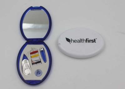China OEM Professional Compact Miniature Sewing Kit With Mirror In Plastic Case , Easy To Carry for sale