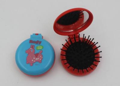 China Lady Travel Makeup Mirrors In Stadium And Subway , Folding Hairbrush With Mirror for sale
