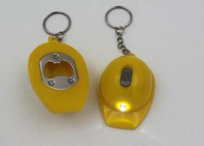 China Promotional Automatic Key Chain Bottle Opener With LED Light Helmet Shape for sale