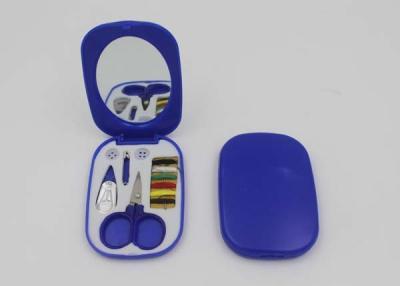 China Blue Color Domestic Small Sewing Kit Tool With Hair Brush Set 8.8*5.9*1.2cm for sale
