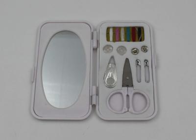 China Plastic Rectangle Mini Sewing Kit Set With Mirror For Household CE ROHS for sale