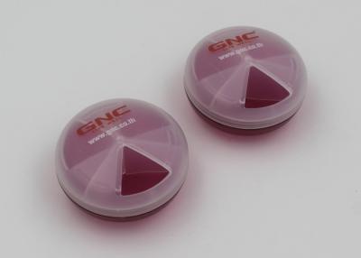 China Caixa plástica do comprimido do espaço livre da forma redonda com os 3 recipientes de armazenamento de Cpmpartments/comprimido à venda