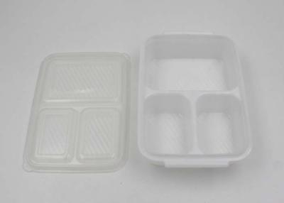 China White Plastic Lunch Boxes With Compartments , Disposable Food Containers With Lids for sale