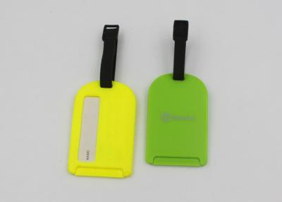China Hotel PS Plastic Luggage Bag Tags With Rubber Loop For Promotional Gifts for sale