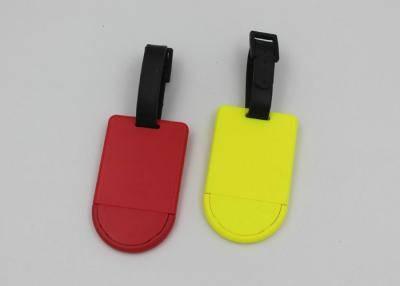 Chine Encaissez les étiquettes rouges ou jaunes de sac de bagage avec l'intérieur de carte d'identification/étiquette en plastique de coup à vendre