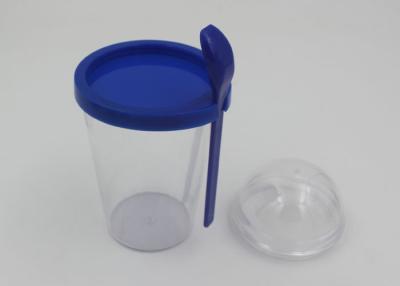 China Eco - Friendly Plastic Coffee Cup Single Wall With Dome Lid And Spoon For Kid And Adult for sale
