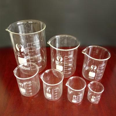 China Low Form Borosilicate Glass Beaker For Laboratory 250ml 400ml 500 Ml 600 Ml 1000ml 4000 Ml for sale