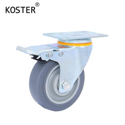China Industry Trolley Grey Plastic Caster Wheel with US Currency and 130kg Load Capacity for sale