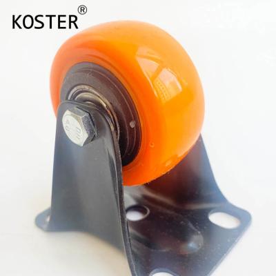 China Orange Plastic PVC/PU Furniture Caster with Ball Bearing Top Plate Size 60*43/70*50/92*64 for sale