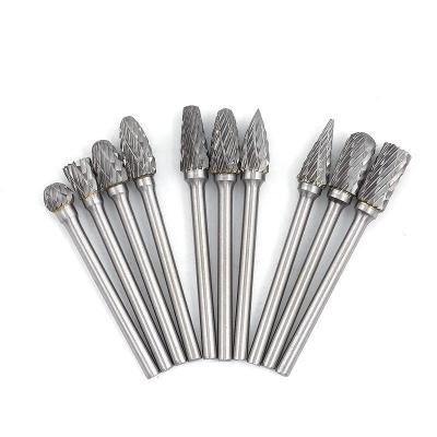 China Customized Request Power Tool 3mm 6mm Shank Carving Metal Engraving Tungsten Burr Set for sale