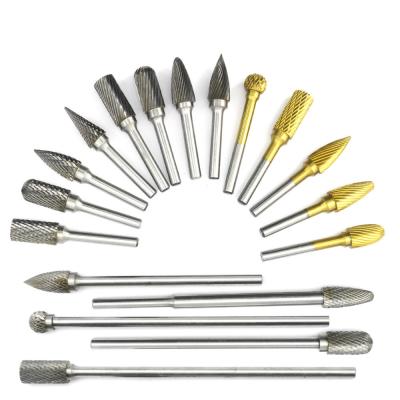 China 5PCS 6mm 1/4 Inch Grey Rose Box Tungsten Rotary Cutter Steel Aluminum Cut Carbide Burrs Set for sale