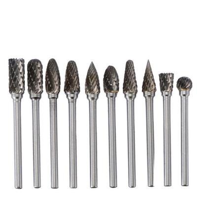 China Round Shape 6mm 1/4inch Shank Diameter Double Cut Solid Cutting Tools Grinding Cutter Tungsten Rotary Carbide Burr for sale