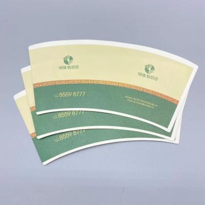 China 100% Wood Pulp Printing Paper Cup Fan 30gsm Biodegradable Disposable for sale