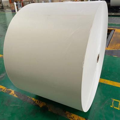 China Anti Curl Single Sided Jumbo Paper Roll For Paper Cup Fan for sale