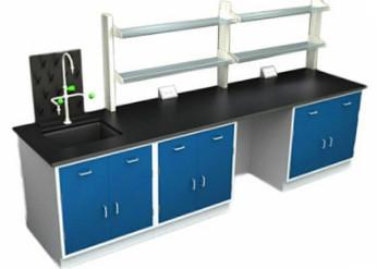 China Wall Side Wooden Laboratory Furniture Work Bench No Toxic And No Radiation for sale