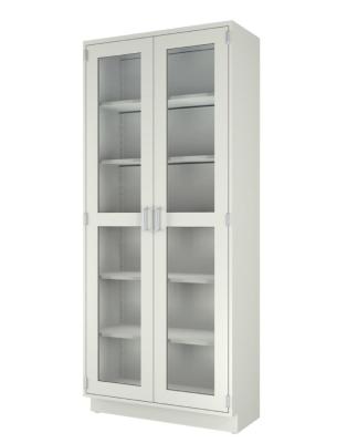 China Steel Tall Chemical Storage Cabinet , 450 Wide x 1800 Framed Glass Hinged Doors for sale