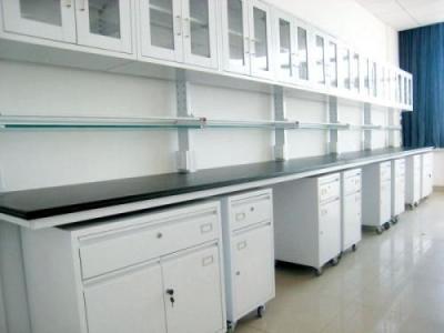 China Modular Medical Lab Table Dental Laboratory Furniture With Wall Hanging Cabinet for sale
