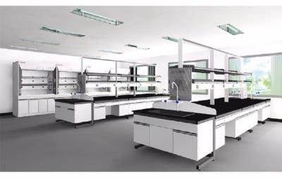 China All Steel Material Laboratory Island Bench Dental Lab Furniture With Shelf for sale