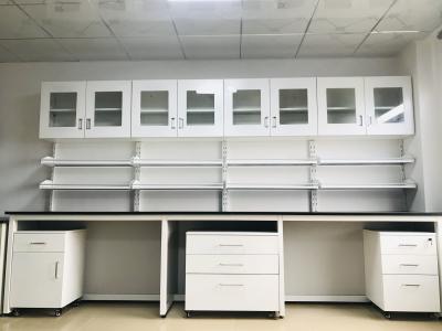 China Piso - bancos montados de la tabla de trabajo de laboratorio con los gabinetes de almacenamiento en venta
