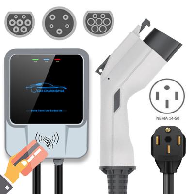 China 40A 48A 50A Wallbox EVSE SAE J1772 12KW US Electric Car Charger 9.6KW RFID 40 Amp EV Charger Level 2 50 Amp Chargepoint for sale