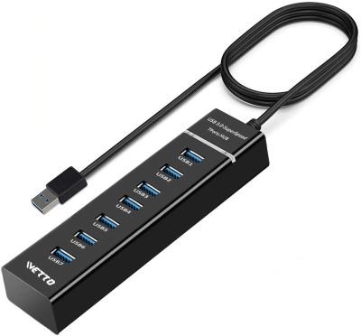 China LED 3.0 7 Port USB HUB Splitter ABS 1.2m Extra USB Ports For Laptop FCC for sale