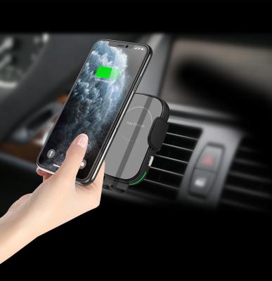 China 15W Wireless Charger Automatic Clamping Car Mount Phone Holder QI Fast Charging Car Stand for sale