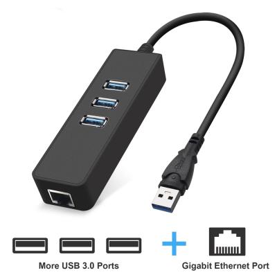 China 2.4G Gigabit USB Ethernet Adapter For Macbook USB To Rj45 Converter 3 Ports 1000 Mbps for sale