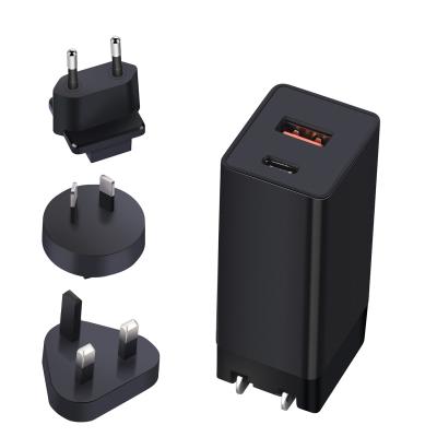 China Portable GaN Fast Charger PD 65W AC Power Adapter EU / US / UK Plug for sale