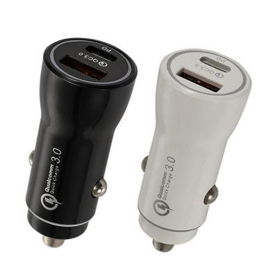 China 36w Dual Port Car Charger PD 20w USB C QC3.0 5V 4.8A for sale