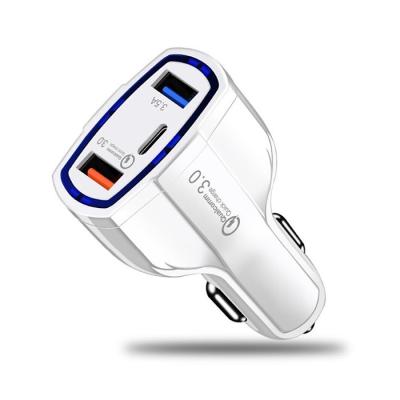 China Type C Fast 3 Port USB Car Charger 35W QC3.0 3.1A for sale