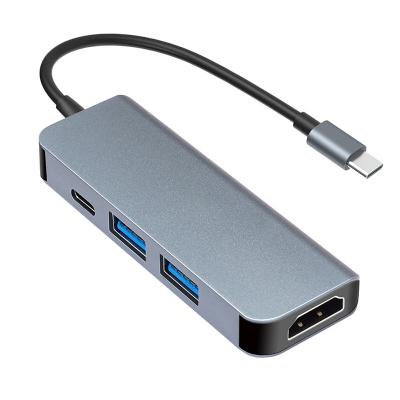 China 4 In 1 USB 3.0 Type C Hub 4Port 4K HDTV PD VGA 5Gbps Docking Station 150mm for sale