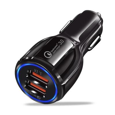 China Fast Charging Dual Port Car Charger Adapter 3.1A QC3.0 27g for sale
