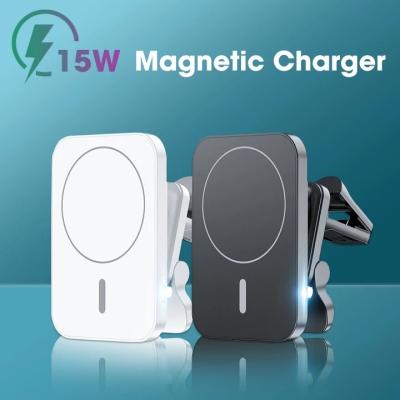 China 15W QI Wireless Magsafe Charger Magnetic Car Phone Holder 12V 1.5A for sale