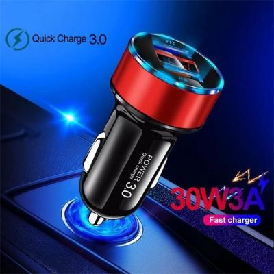 China 2.4A QC 3.0 Dual Port Car Charger Adapter Universal For IPhone 13 45g for sale