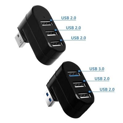 China ABS USB Splitter 3 Port Hub 3.0 Adapter Rotate High Speed U Disk Reader 26g for sale