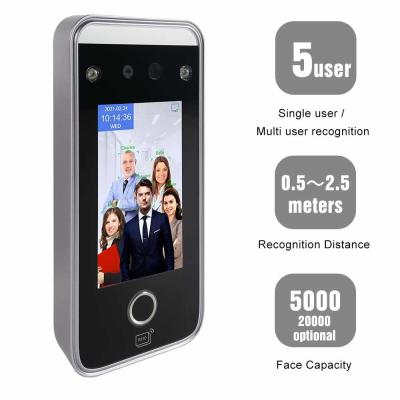 China TCP IP Fingerprint Time Attendance Facial Recognition 4.3 Inch Touch Screen for sale