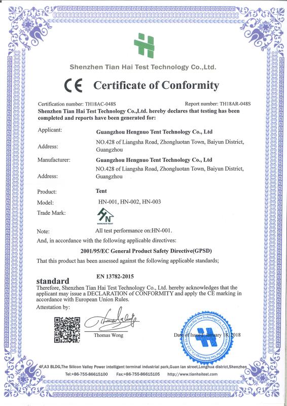 CE - Guangzhou Hengnuo Tent Technology Co., Ltd.