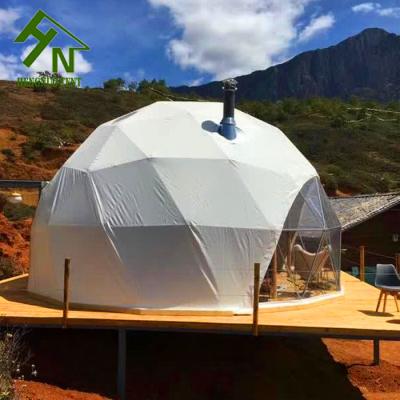 China Galvanized Steel Frame Geodesic Hotel Dome Tent Wih Full Necessory Decoration for sale