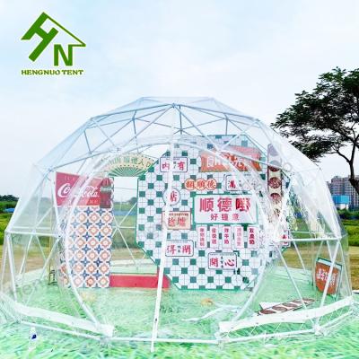 China UV Resistant Geodesic Dome Tent Clear PVC 360 Degree Panorama Igloo Tent for sale