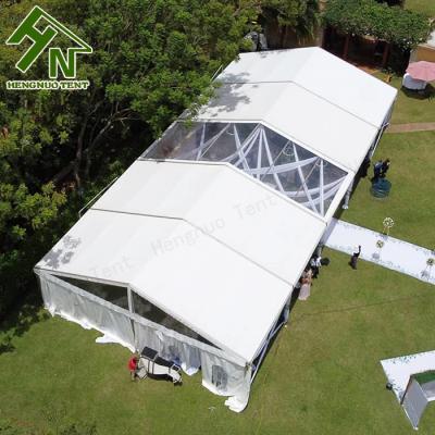 China Aluminium PVC Church White Marquee Tent With Romatic Curtain For Gala for sale