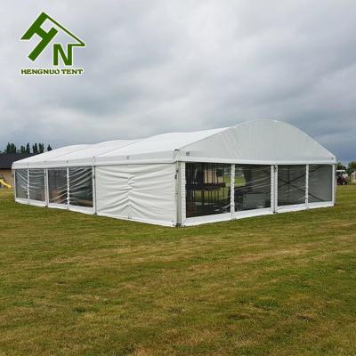 China 50m Wide Curved Event Tent Canopy See Through PVC Outdoor Wedding Party Marquee for sale
