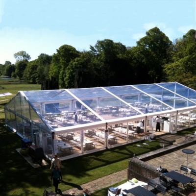 China 200 300 People 10*15m Outdoor Glass See Through Marquee Tent Aluminium Frame for sale